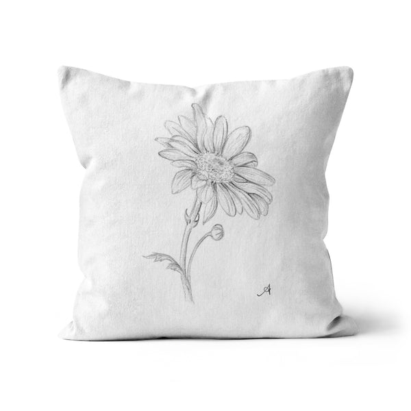 Pencil Daisy Single White Amanya Design Cushion