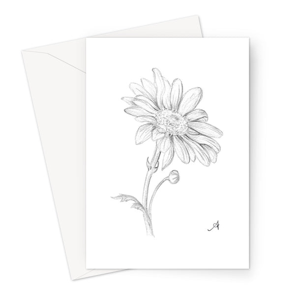 Pencil Daisy Single Amanya Design Greeting Card