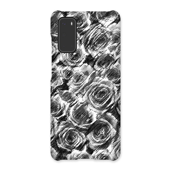 Textured Roses Black Amanya Design Snap Phone Case