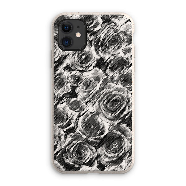 Textured Roses Black Amanya Design Eco Phone Case