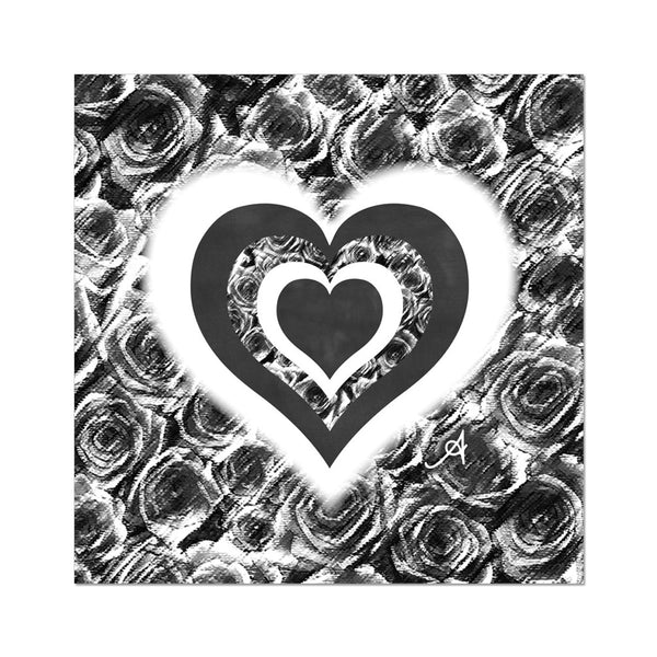 Textured Roses Love & Background Black Amanya Design Fine Art Print