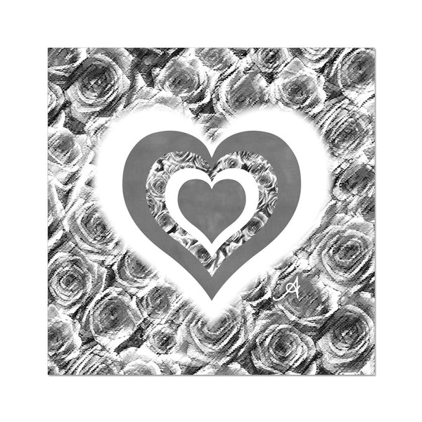 Textured Roses Love & Background Monochrome Amanya Design Fine Art Print