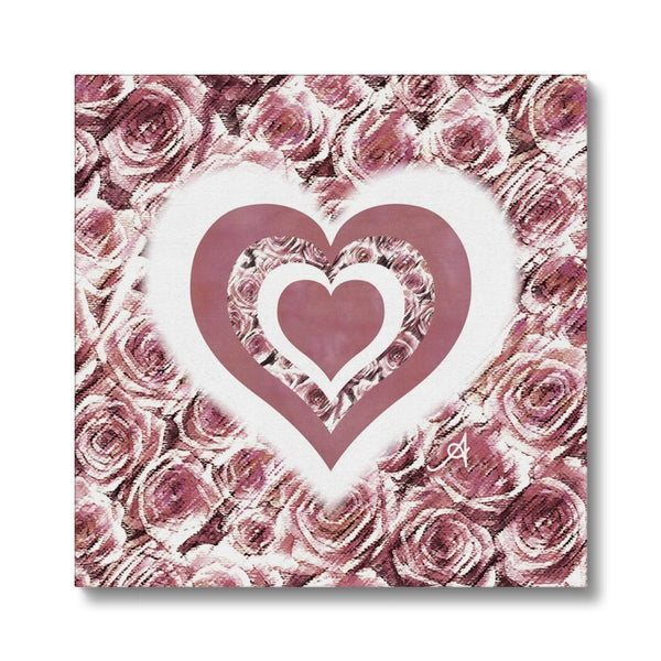 Textured Roses Love & Background Dusky Pink Amanya Design Eco Canvas