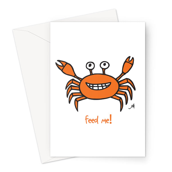 Mr Crabby Feed Me! Amanya Design Greeting Card
