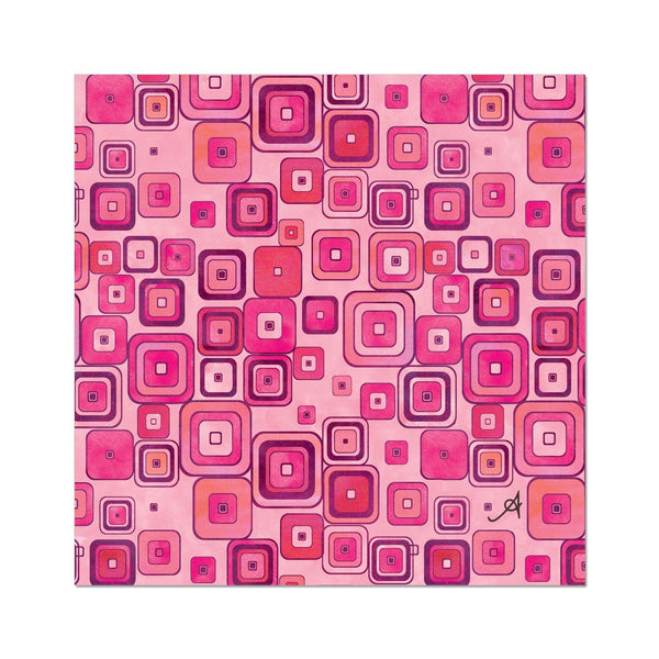 Watercolour Squares Pink Amanya Design Fine Art Print