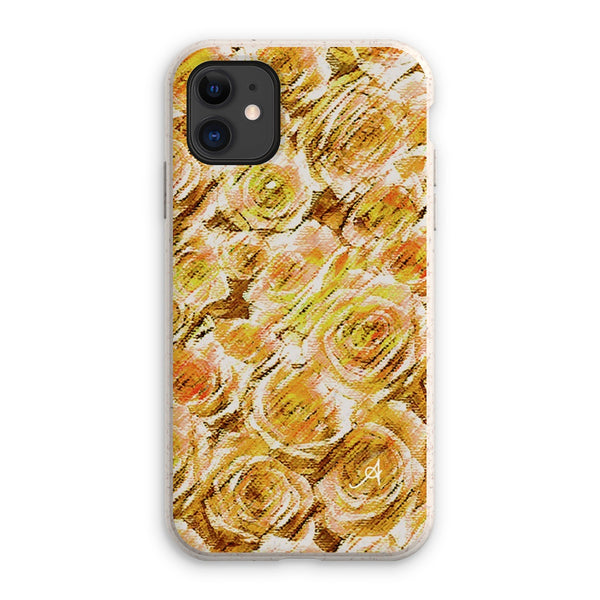 Textured Roses Mustard Amanya Design Eco Phone Case