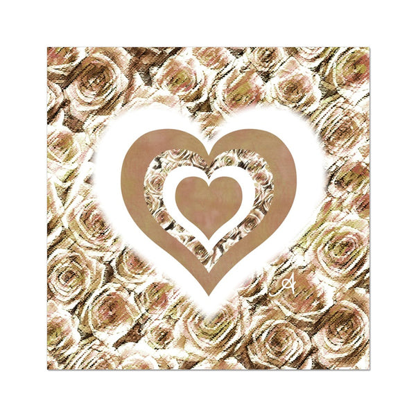 Textured Roses Love & Background Mushroom Amanya Design Fine Art Print