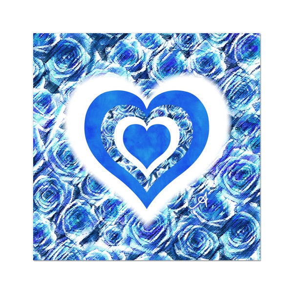 Textured Roses Love & Background Cornflower Amanya Design Fine Art Print