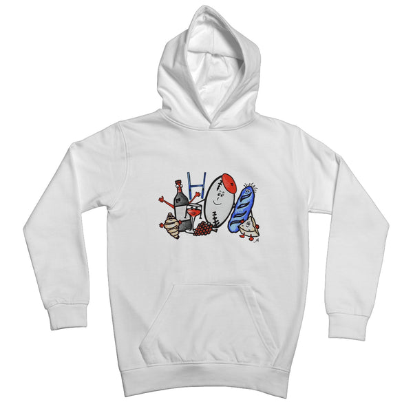 Rugby Chowdown with Backprints Kids Hoodie