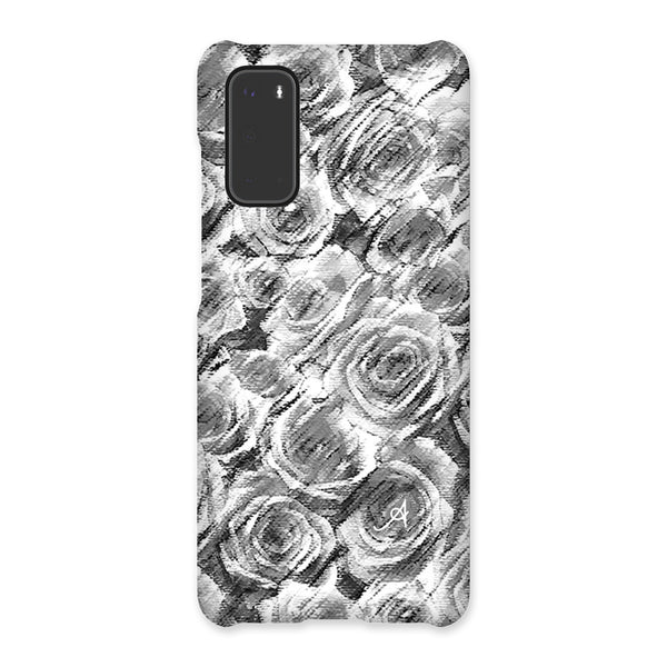 Textured Roses Monochrome Amanya Design Snap Phone Case