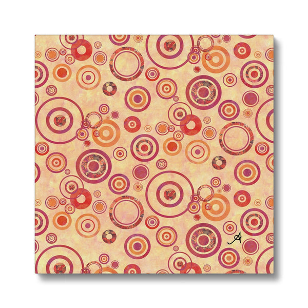 Watercolour Circles Red Amanya Design Eco Canvas