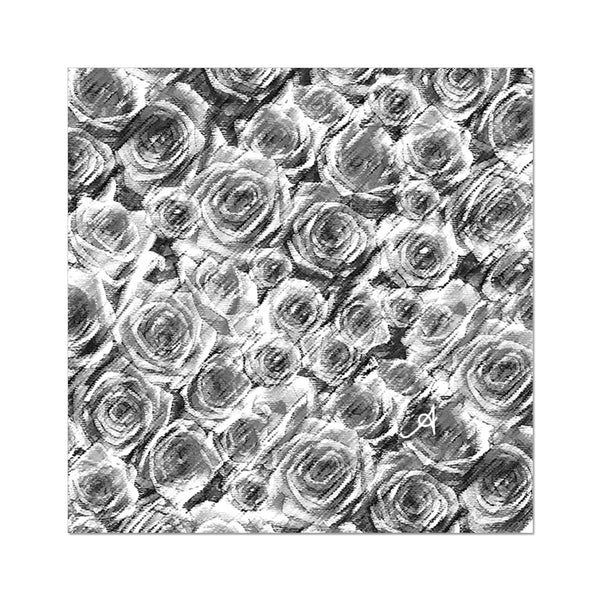 Textured Roses Monochrome Amanya Design Fine Art Print
