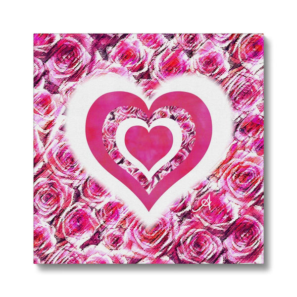 Textured Roses Love & Background Pink Amanya Design Eco Canvas