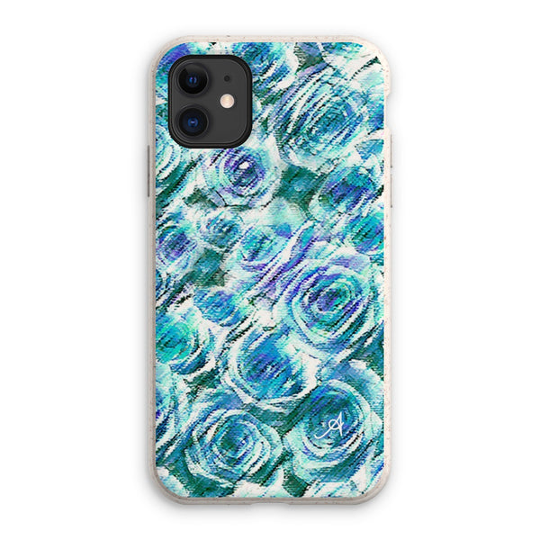 Textured Roses Blue Amanya Design Eco Phone Case