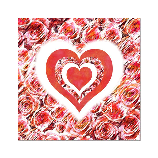 Textured Roses Love & Background Coral Amanya Design Fine Art Print