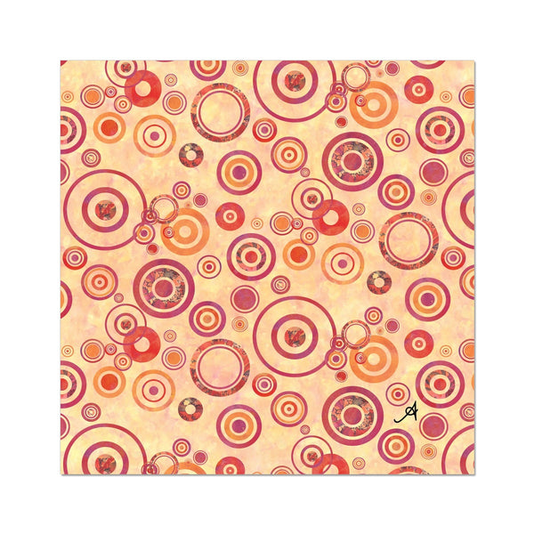 Watercolour Circles Red Amanya Design Fine Art Print