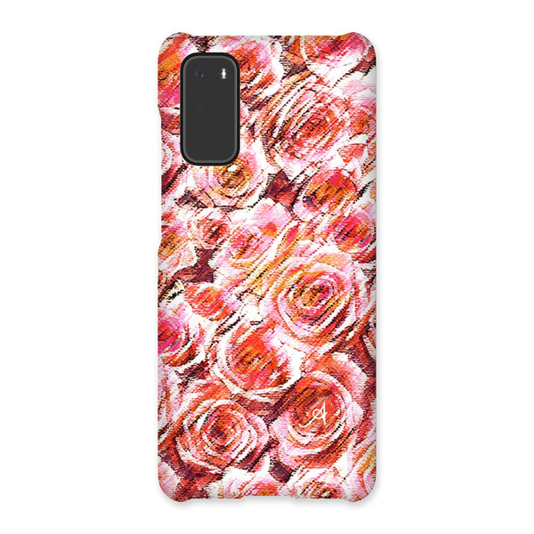 Textured Roses Coral Amanya Design Snap Phone Case