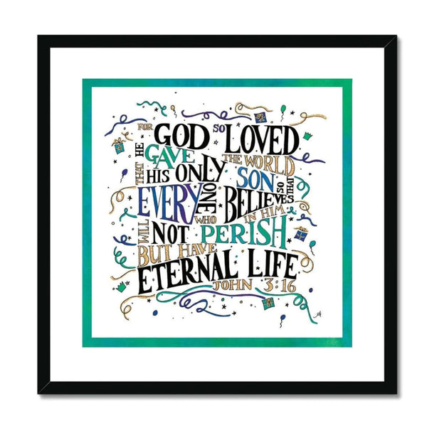 God so loved Amanya Design Framed & Mounted Print