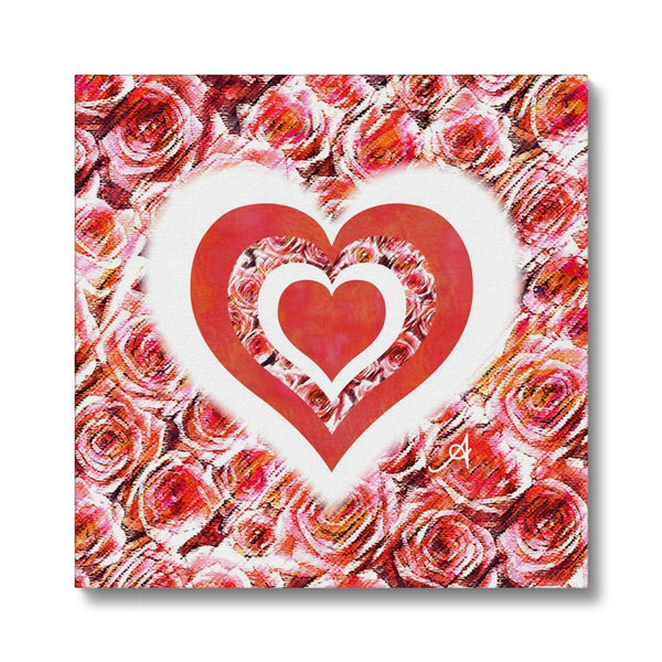 Textured Roses Love & Background Coral Amanya Design Eco Canvas