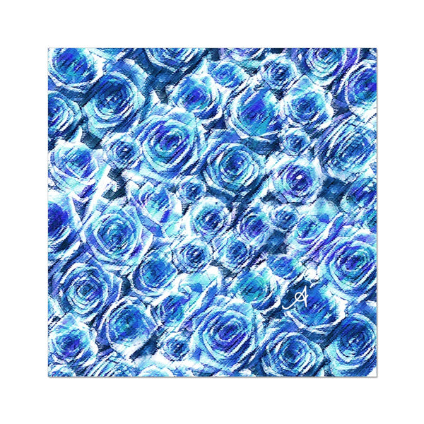 Textured Roses Cornflower Amanya Design Fine Art Print