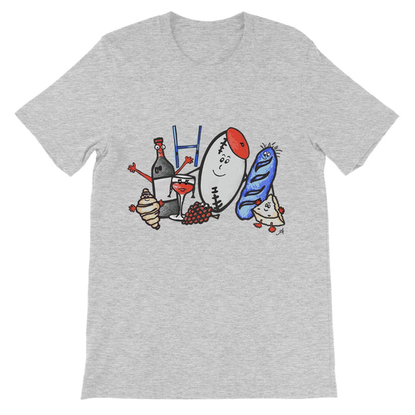 Rugby Chowdown with Backprint Unisex Short Sleeve T-Shirt