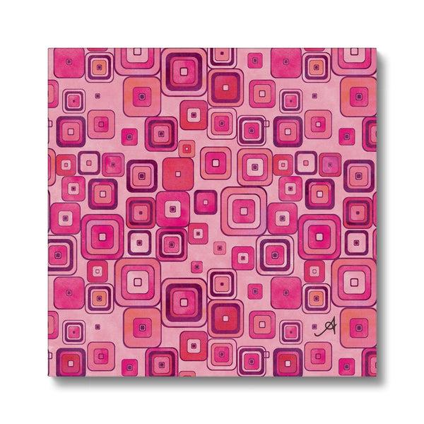 Watercolour Squares Pink Amanya Design Eco Canvas