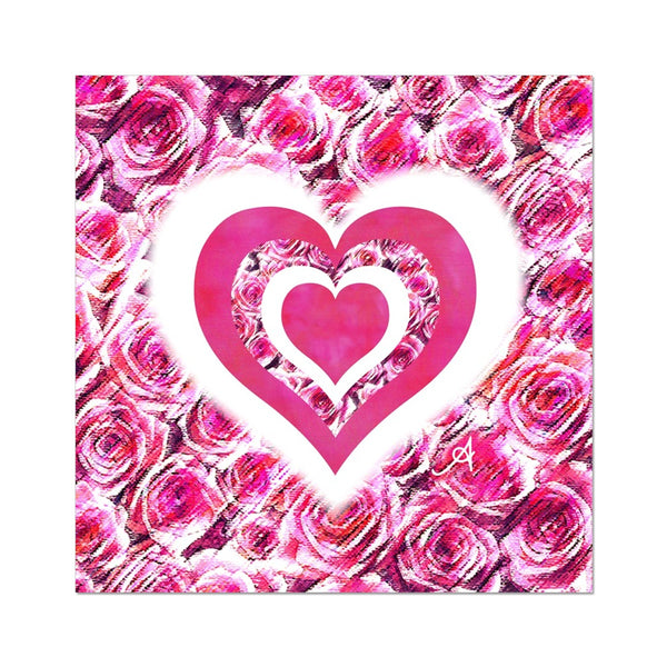 Textured Roses Love & Background Pink Amanya Design Fine Art Print