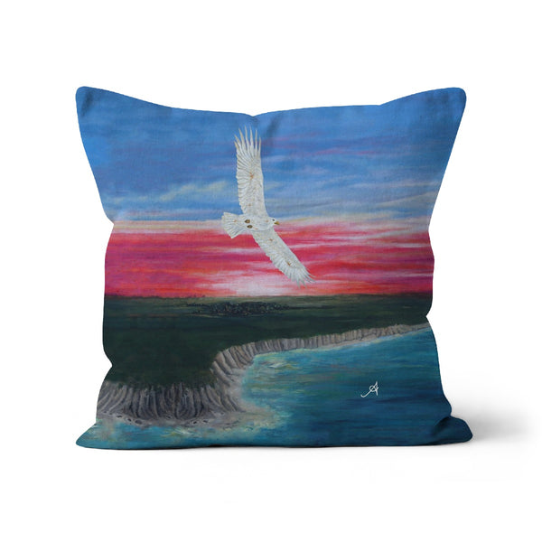 Eagle Soaring with Sunset Amanya Design Cushion