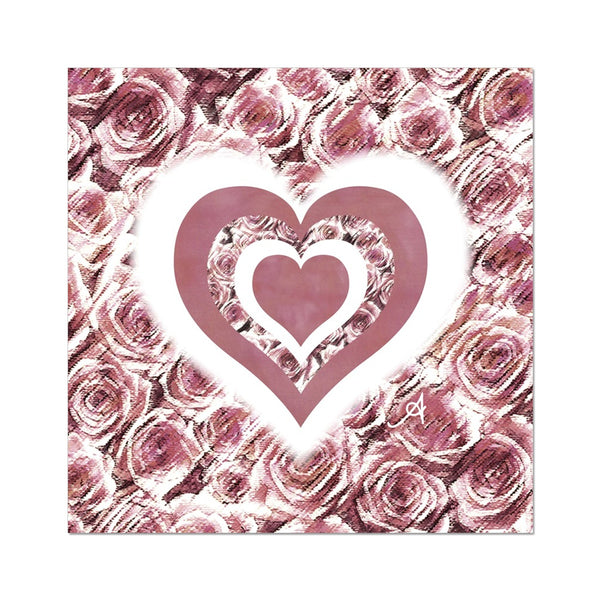 Textured Roses Love & Background Dusky Pink Amanya Design Fine Art Print