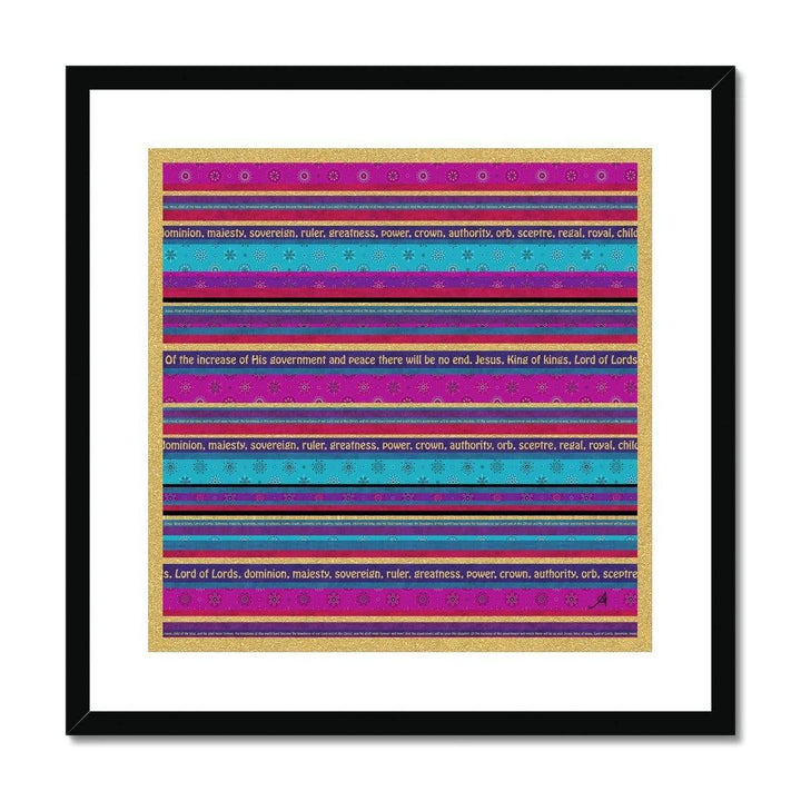 Fine art 20"x20" / Black Frame King of Kings Stripe Amanya Design Framed & Mounted Print Prodigi