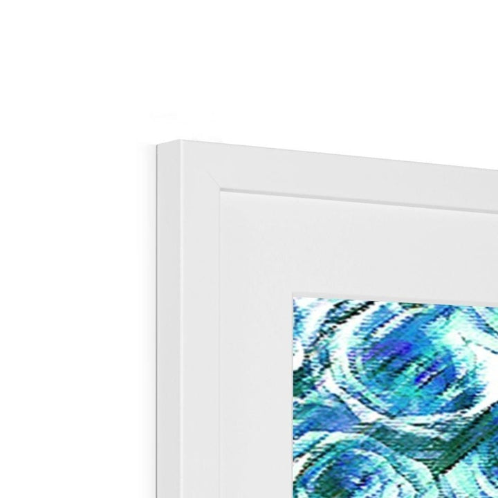 Fine art Textured Roses Blue Amanya Design Framed & Mounted Print Prodigi