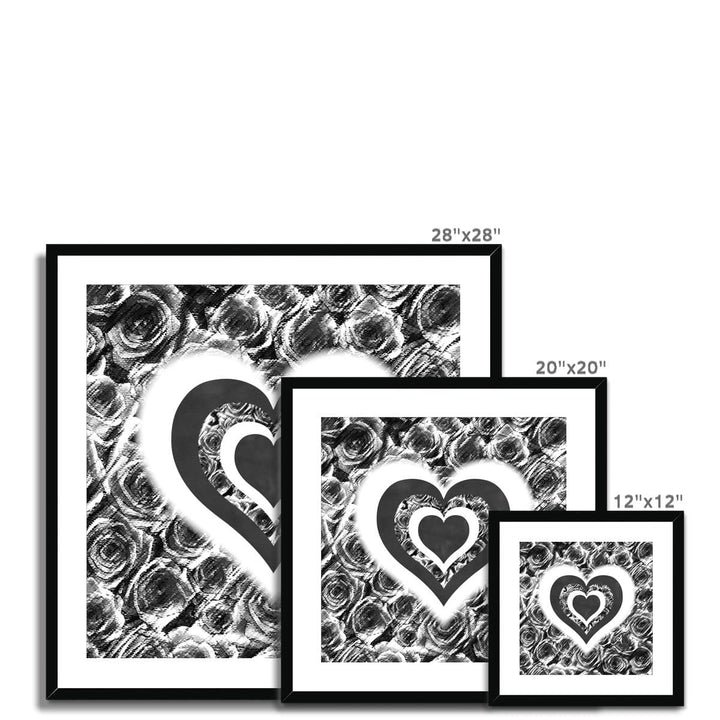 Fine art Textured Roses Love & Background Black Amanya Design Framed & Mounted Print Prodigi