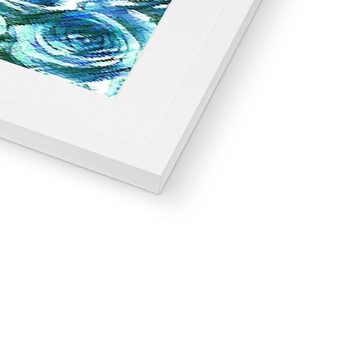 Fine art Textured Roses Love & Background Blue Amanya Design Framed & Mounted Print Prodigi
