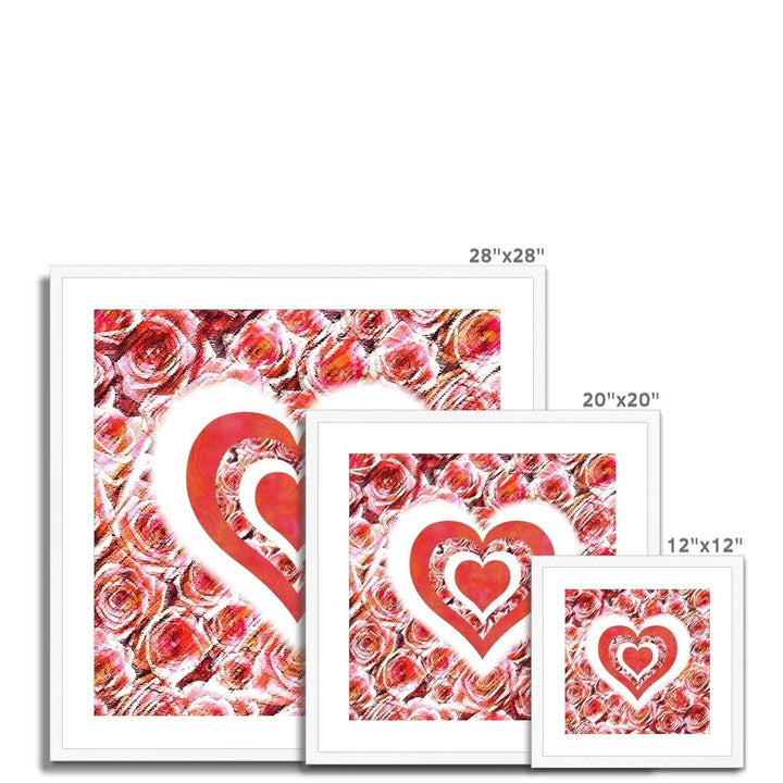 Fine art Textured Roses Love & Background Coral Amanya Design Framed & Mounted Print Prodigi