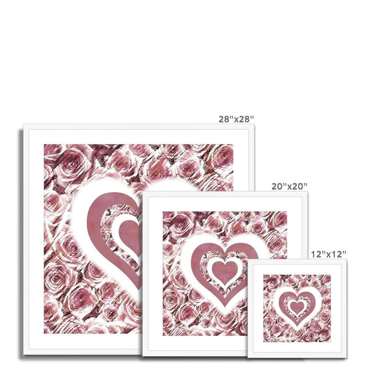 Fine art Textured Roses Love & Background Dusky Pink Amanya Design Framed & Mounted Print Prodigi