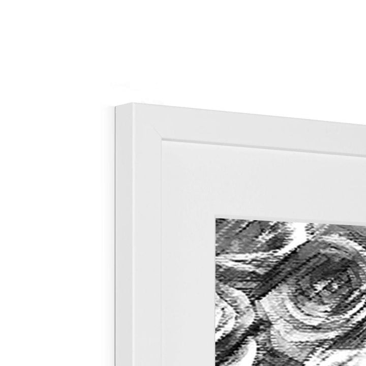 Fine art Textured Roses Love & Background Monochrome Amanya Design Framed & Mounted Print Prodigi