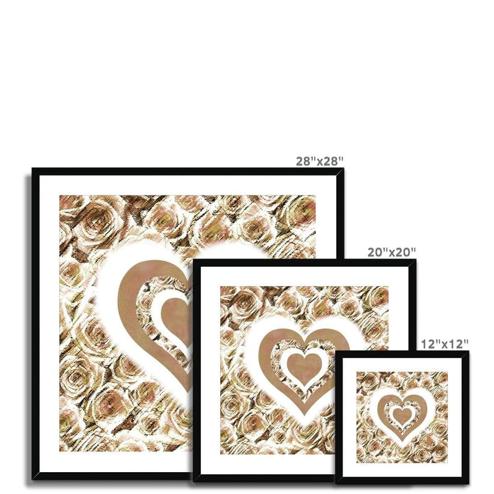 Fine art Textured Roses Love & Background Mushroom Amanya Design Framed & Mounted Print Prodigi