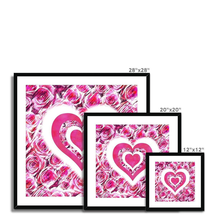 Fine art Textured Roses Love & Background Pink Amanya Design Framed & Mounted Print Prodigi