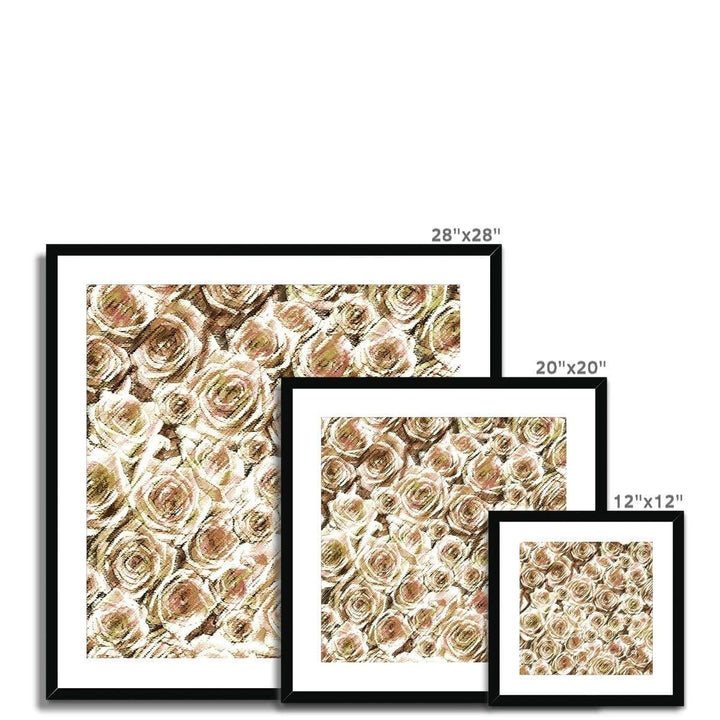 Fine art Textured Roses Mushroom Amanya Design Framed & Mounted Print Prodigi