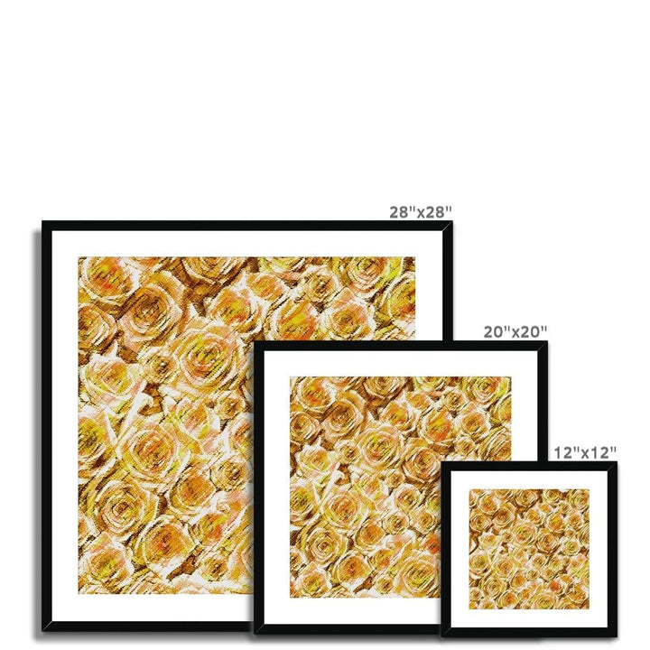 Fine art Textured Roses Mustard Amanya Design Framed & Mounted Print Prodigi