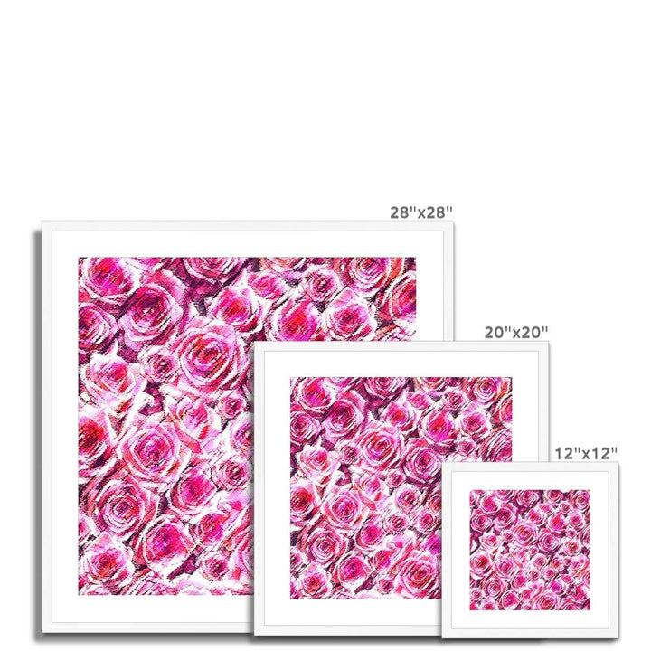 Fine art Textured Roses Pink Amanya Design Framed & Mounted Print Prodigi