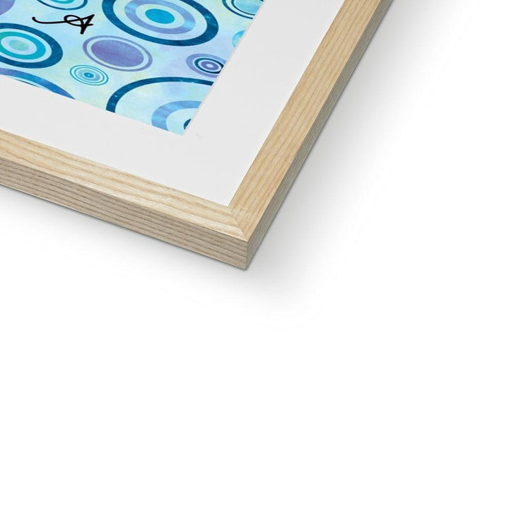 Fine art Watercolour Circles Blue Amanya Design Framed & Mounted Print Prodigi