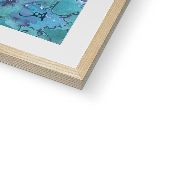 Fine art Watercolour Daisies Blue Amanya Design Framed & Mounted Print Prodigi