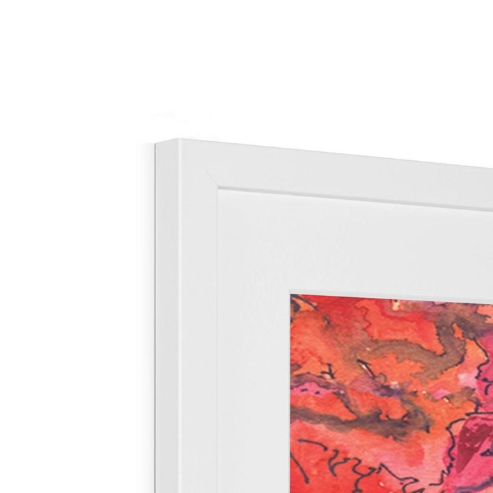 Fine art Watercolour Daisies Red Amanya Design Framed & Mounted Print Prodigi