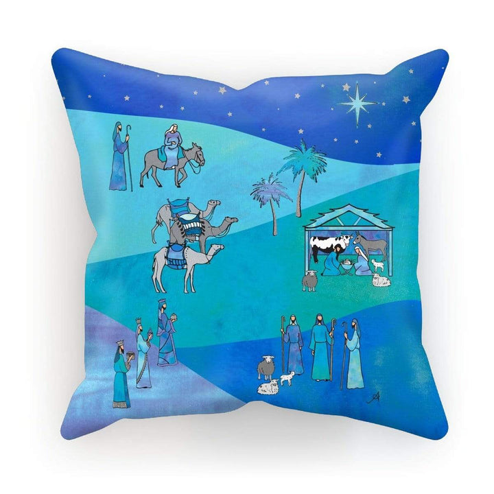 Homeware Linen / 18"x18" Bethlehem Blue Silk Amanya Design Cushion Prodigi