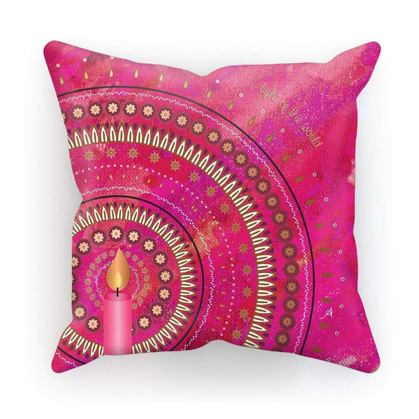 Homeware Linen / 12"x12" Light of the World Pink Amanya Design Cushion Prodigi