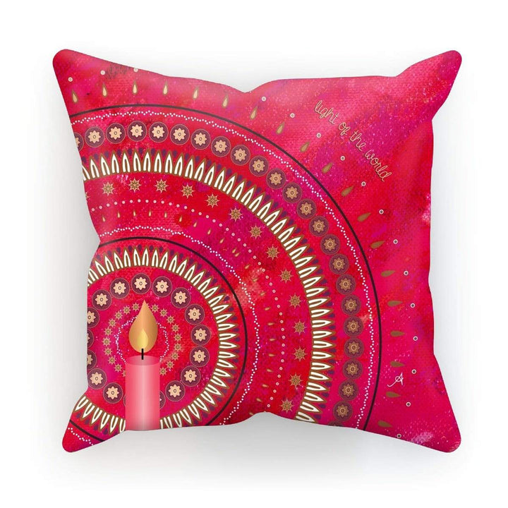 Homeware Linen / 18"x18" Light of the World Red Amanya Design Cushion Prodigi