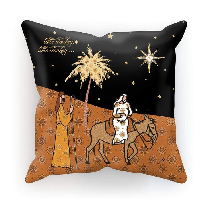 Homeware Linen / 18"x18" Nativity Metallics Donkey Amanya Design Cushion Prodigi