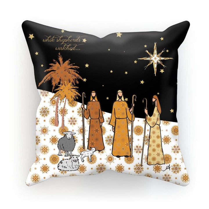 Homeware Linen / 18"x18" Nativity Metallics Shepherds Amanya Design Cushion Prodigi