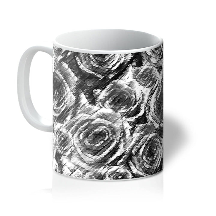 Homeware 11oz / White Textured Roses Black Amanya Design Mug Prodigi